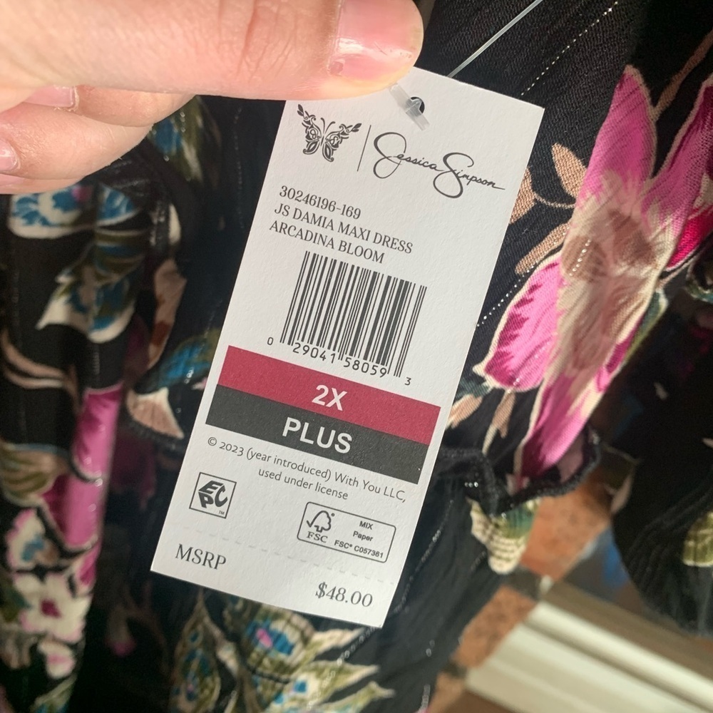 Jessica Simpson Black and Pink Floral Dress - Picture 4 of 4